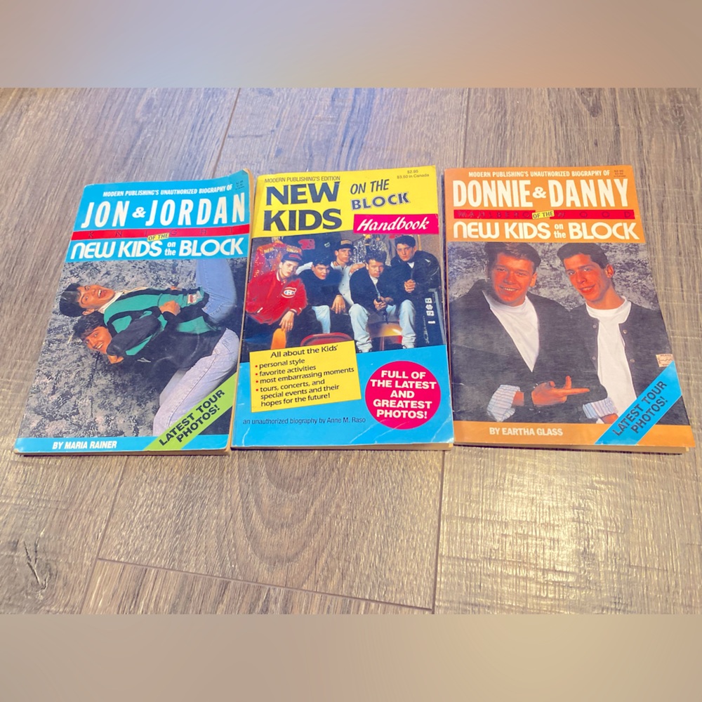 3 Vintage New Kids on the Block paperback books, relieve your childhood
